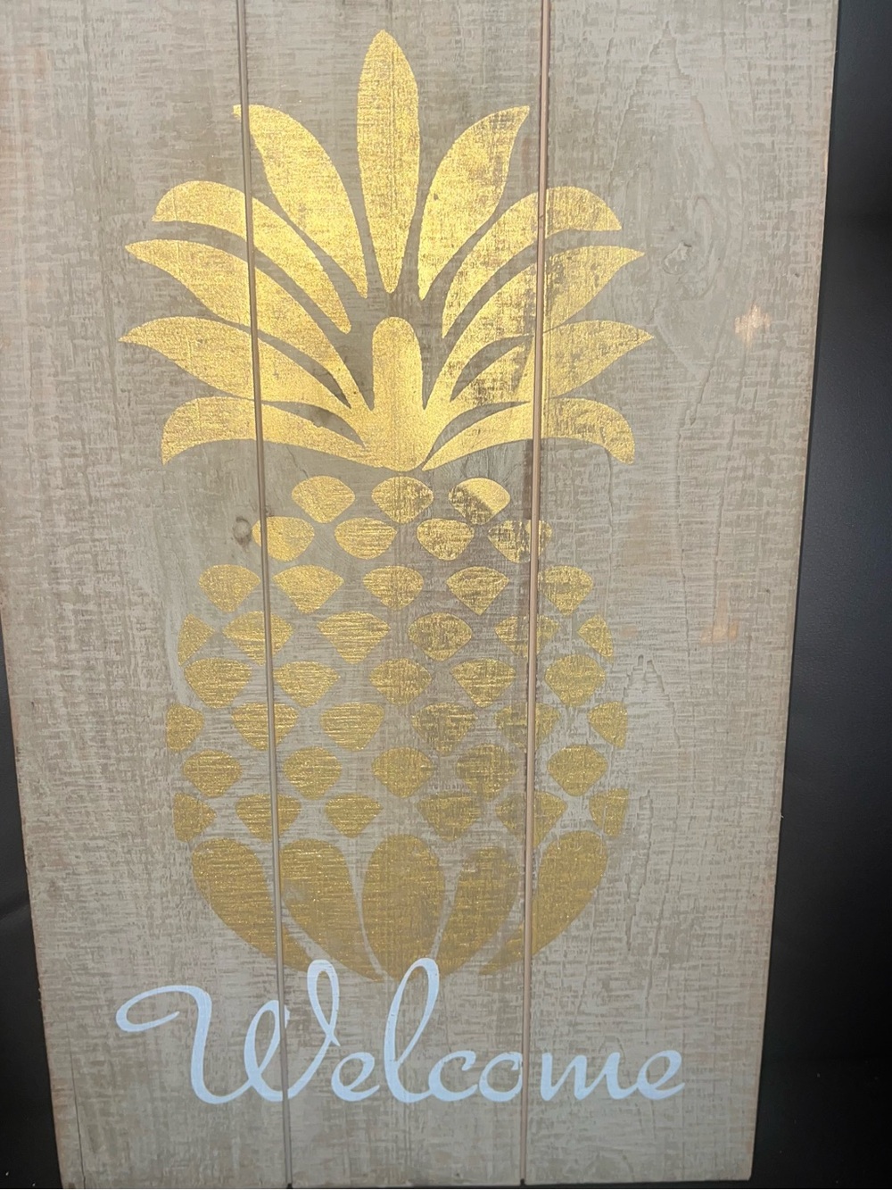 Gold Pineapple Welcome Wall Sign - Picture 4 of 4